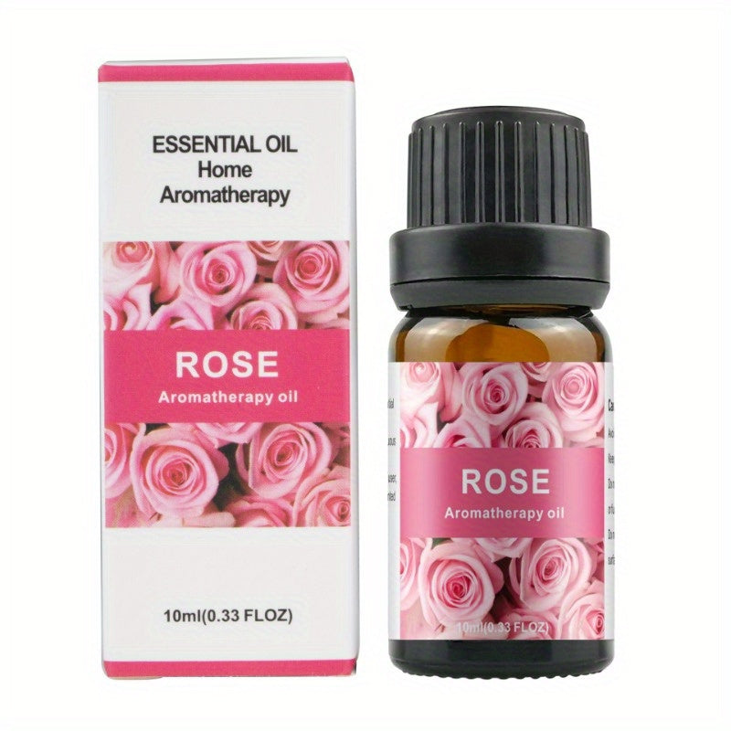0.34oz Aromatherapy Essential Oils Set for Diffuser, DIY Jewelry Casting - Plant-Based Fragrance Oil, Multi-Scent Pack - Lavender, Rose, Jasmine, Lemon, Peppermint, Orange - Non-Toxic, Water-Soluble