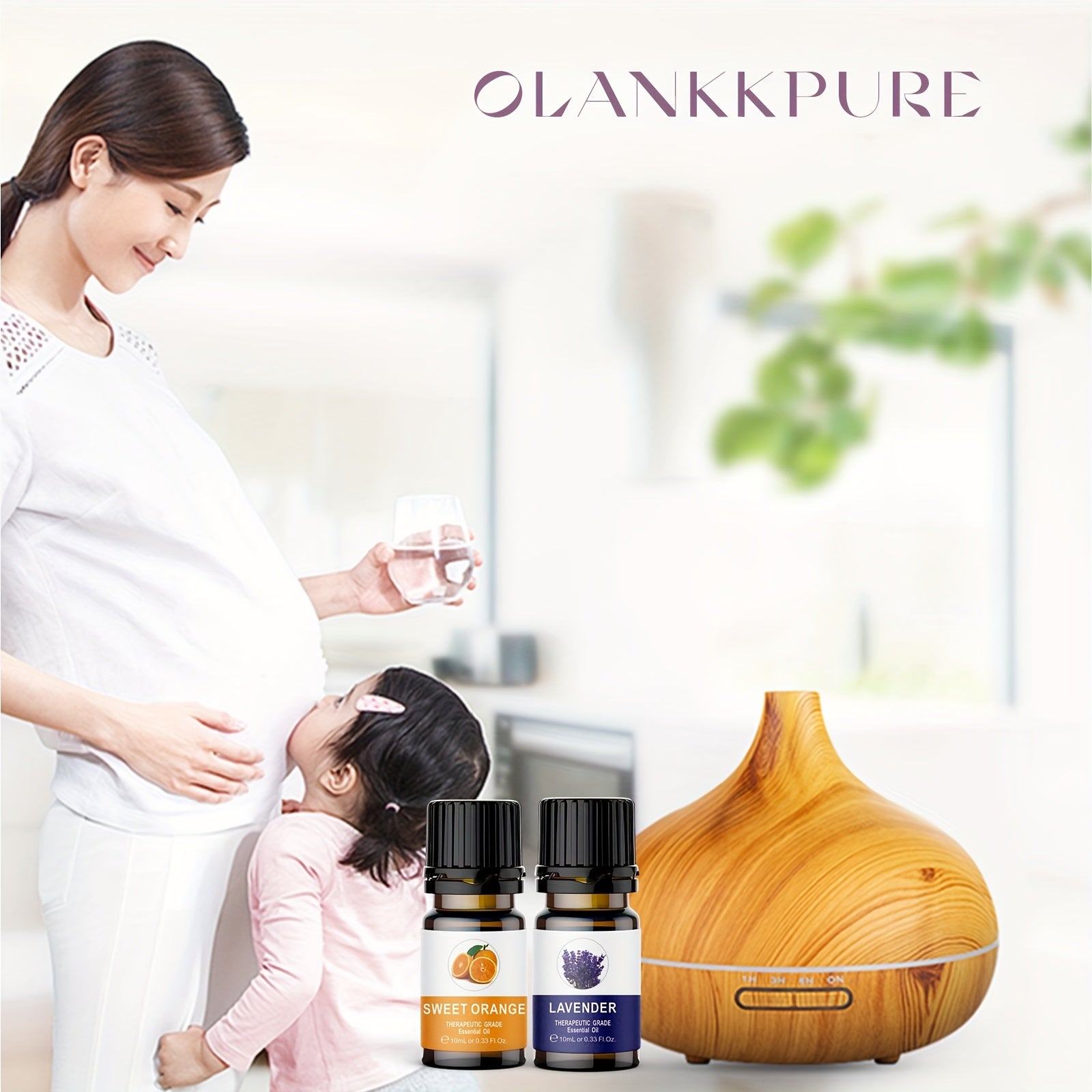 OLANKPURE Essential Oil Set of 6 - Glass Bottles Aromatherapy Oils Gift Box, Fresh Scented for Air Freshening, Includes Lavender, Jasmine, Peppermint, Eucalyptus, Sweet Orange, Vanilla Essential Oils