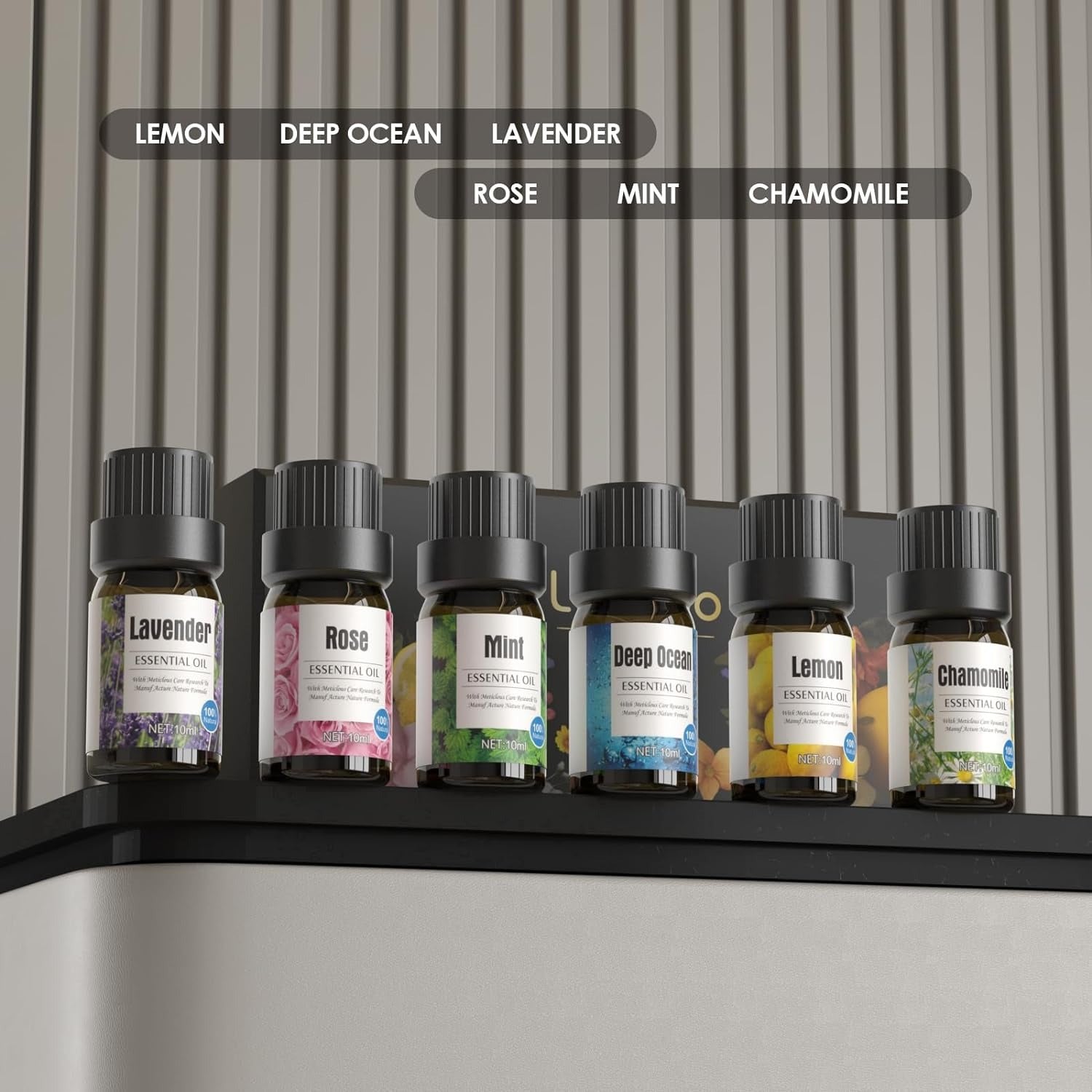 Aromatherapy Essential Oils Set - Not only for Relaxation and Soothing, but also can Home Care, Soap Scents, Candle Making Scents, Aromatherapy, Gifts - with Lavender, Lemon, Peppermint, Chamomile, Deep Sea, Rose Oils.
