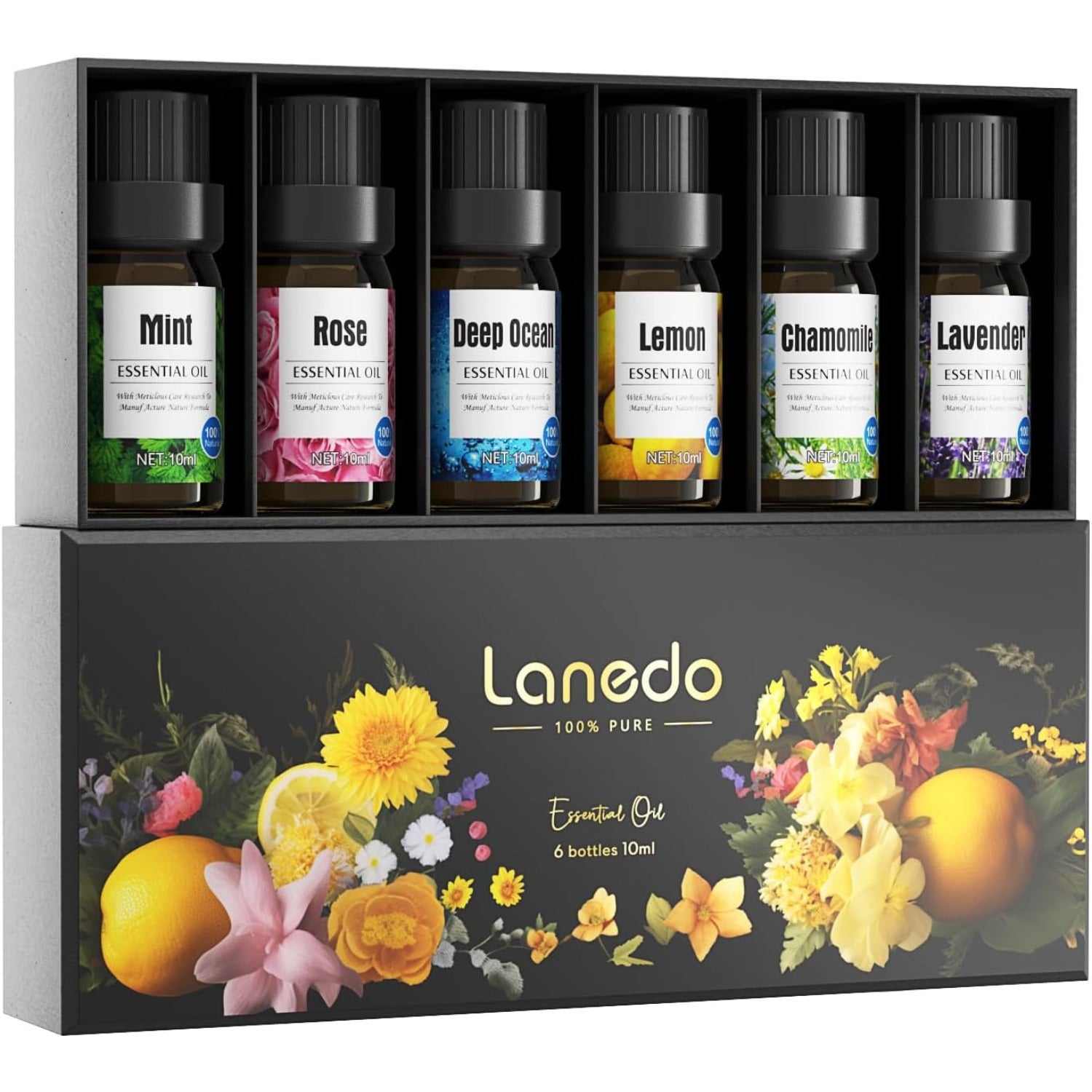 Aromatherapy Essential Oils Set - Not only for Relaxation and Soothing, but also can Home Care, Soap Scents, Candle Making Scents, Aromatherapy, Gifts - with Lavender, Lemon, Peppermint, Chamomile, Deep Sea, Rose Oils.