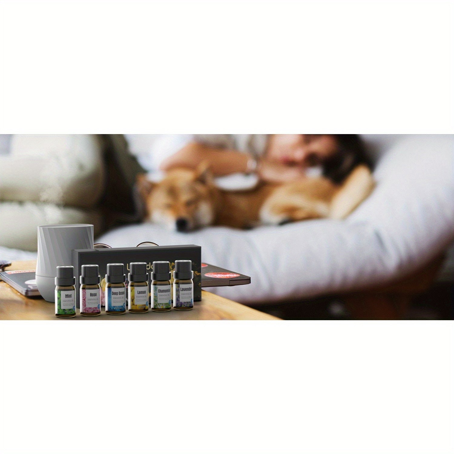 Aromatherapy Essential Oils Set - Not only for Relaxation and Soothing, but also can Home Care, Soap Scents, Candle Making Scents, Aromatherapy, Gifts - with Lavender, Lemon, Peppermint, Chamomile, Deep Sea, Rose Oils.