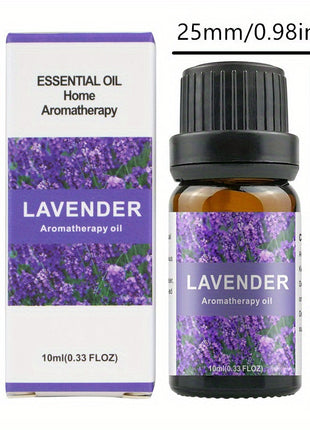 0.34oz Aromatherapy Essential Oils Set for Diffuser, DIY Jewelry Casting - Plant-Based Fragrance Oil, Multi-Scent Pack - Lavender, Rose, Jasmine, Lemon, Peppermint, Orange - Non-Toxic, Water-Soluble