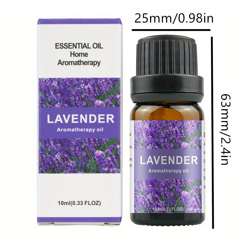 0.34oz Aromatherapy Essential Oils Set for Diffuser, DIY Jewelry Casting - Plant-Based Fragrance Oil, Multi-Scent Pack - Lavender, Rose, Jasmine, Lemon, Peppermint, Orange - Non-Toxic, Water-Soluble