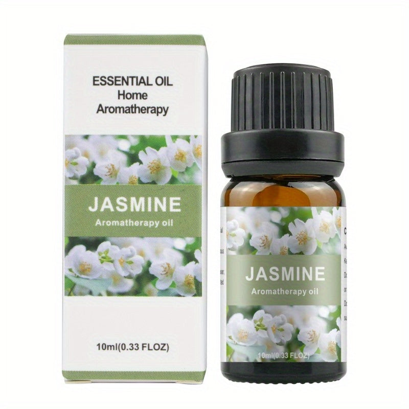 0.34oz Aromatherapy Essential Oils Set for Diffuser, DIY Jewelry Casting - Plant-Based Fragrance Oil, Multi-Scent Pack - Lavender, Rose, Jasmine, Lemon, Peppermint, Orange - Non-Toxic, Water-Soluble