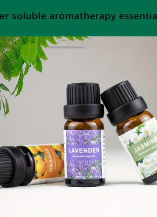 0.34oz Aromatherapy Essential Oils Set for Diffuser, DIY Jewelry Casting - Plant-Based Fragrance Oil, Multi-Scent Pack - Lavender, Rose, Jasmine, Lemon, Peppermint, Orange - Non-Toxic, Water-Soluble