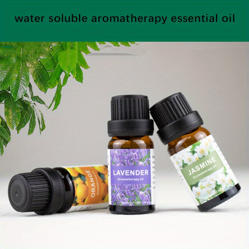 0.34oz Aromatherapy Essential Oils Set for Diffuser, DIY Jewelry Casting - Plant-Based Fragrance Oil, Multi-Scent Pack - Lavender, Rose, Jasmine, Lemon, Peppermint, Orange - Non-Toxic, Water-Soluble