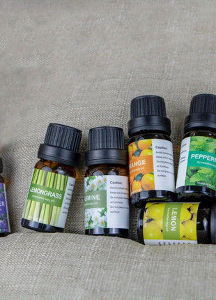 0.34oz Aromatherapy Essential Oils Set for Diffuser, DIY Jewelry Casting - Plant-Based Fragrance Oil, Multi-Scent Pack - Lavender, Rose, Jasmine, Lemon, Peppermint, Orange - Non-Toxic, Water-Soluble