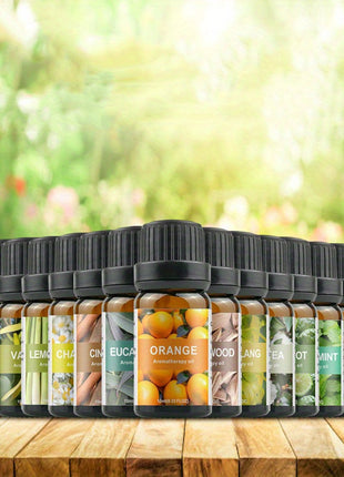 0.34oz Aromatherapy Essential Oils Set for Diffuser, DIY Jewelry Casting - Plant-Based Fragrance Oil, Multi-Scent Pack - Lavender, Rose, Jasmine, Lemon, Peppermint, Orange - Non-Toxic, Water-Soluble