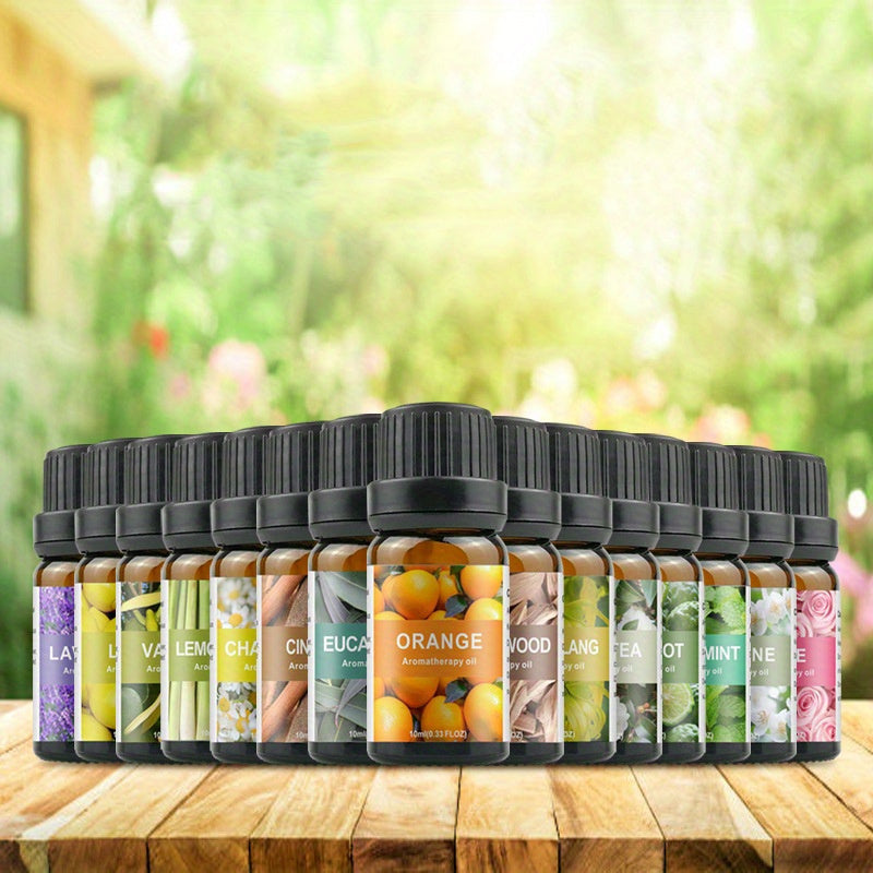 0.34oz Aromatherapy Essential Oils Set for Diffuser, DIY Jewelry Casting - Plant-Based Fragrance Oil, Multi-Scent Pack - Lavender, Rose, Jasmine, Lemon, Peppermint, Orange - Non-Toxic, Water-Soluble
