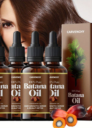 4Pcs Batana and Rosemary hair care Essential Oils, Batana Oil with Rosemary, Deep Moisturizing & Soothing, Care for Straight, Shiny and Voluminous Hair, Suitable for All Hair Types