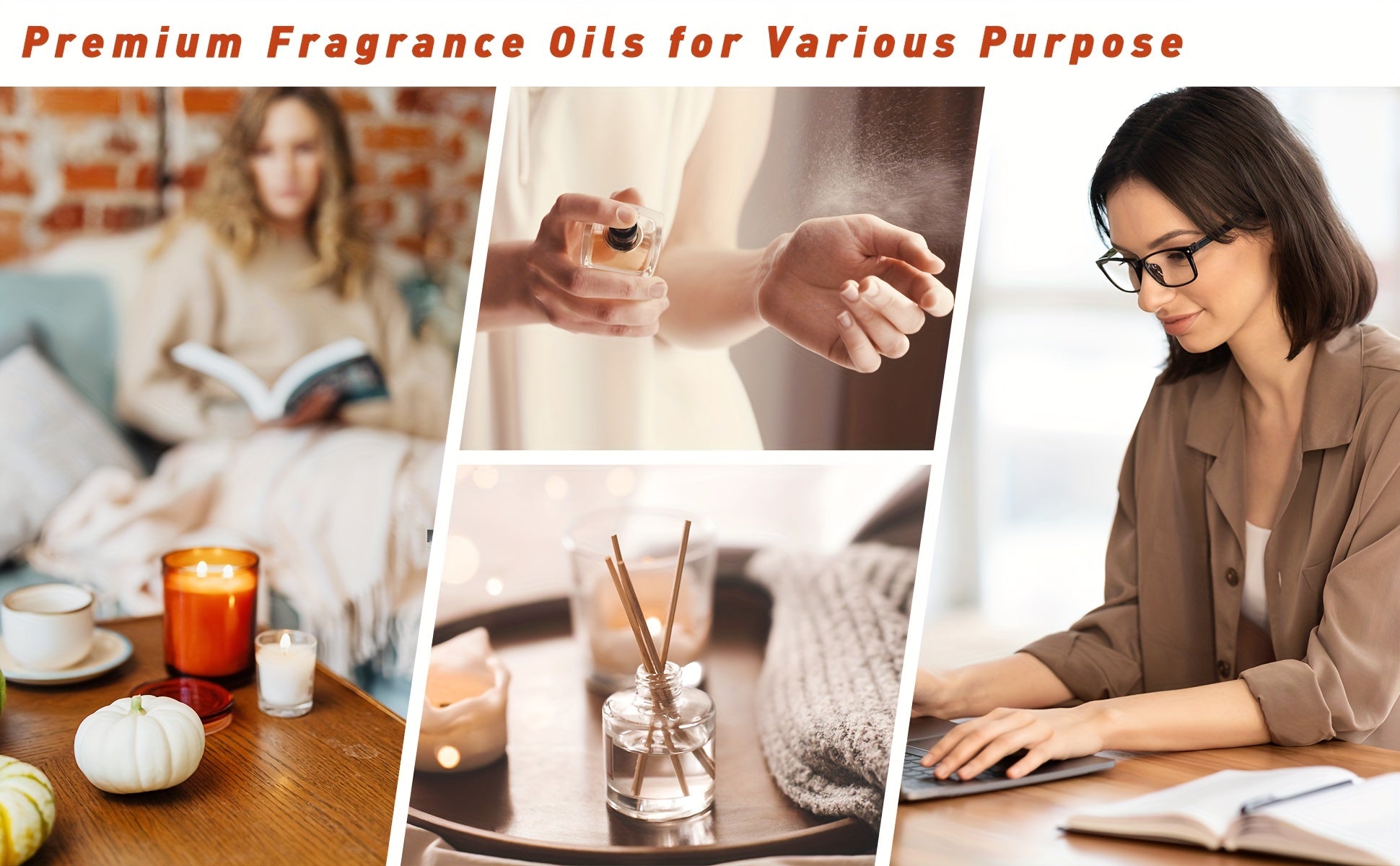 6x0.34oz Fall Fragrance Oil, ESSLUX Autumn Set Of Scented Oils, Candle Making Scents, Aromatherapy Essential Oils Gift Set For Home Diffuser, Laundry Dryer Ball, Forest Pine, Orange Cinnamon, Pumpkin Pie, Apple, Spice Harvest