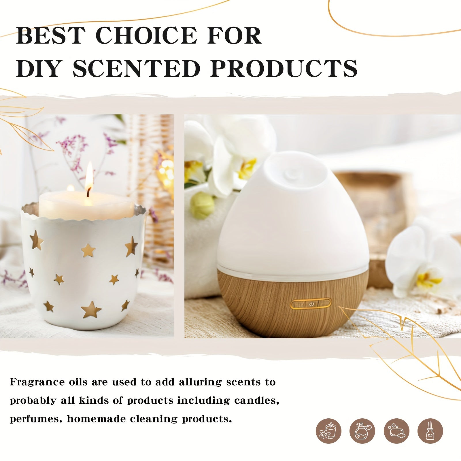 EUQEE 2pcs Gardenia Fragrance Essential Oils 60ml/2.02Fl.Oz For Diffuser, Candle Making, Humidifier