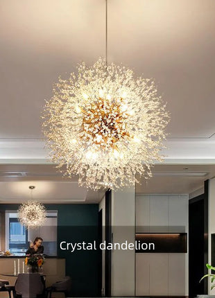 Creative Crystal Dandelion Chandelier for Living Room