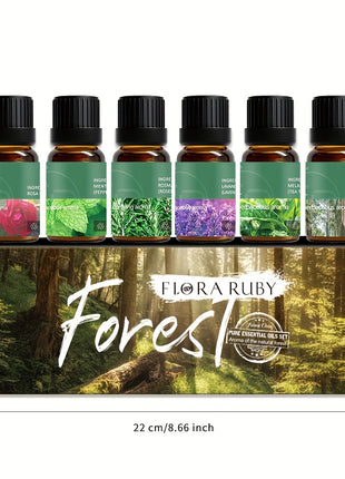 6-piece Set Of 6 Scents Of Pure Aromatherapy Essential Oils, Essential Oil 10 Ml, Suitable For Cold Aromatherapy, Humidifier, Perfume Bath - Rose Lavender Rosemary Mint Eucalyptus Tea Tree (0.34 Oz * 6) Aromatherapy Essential
