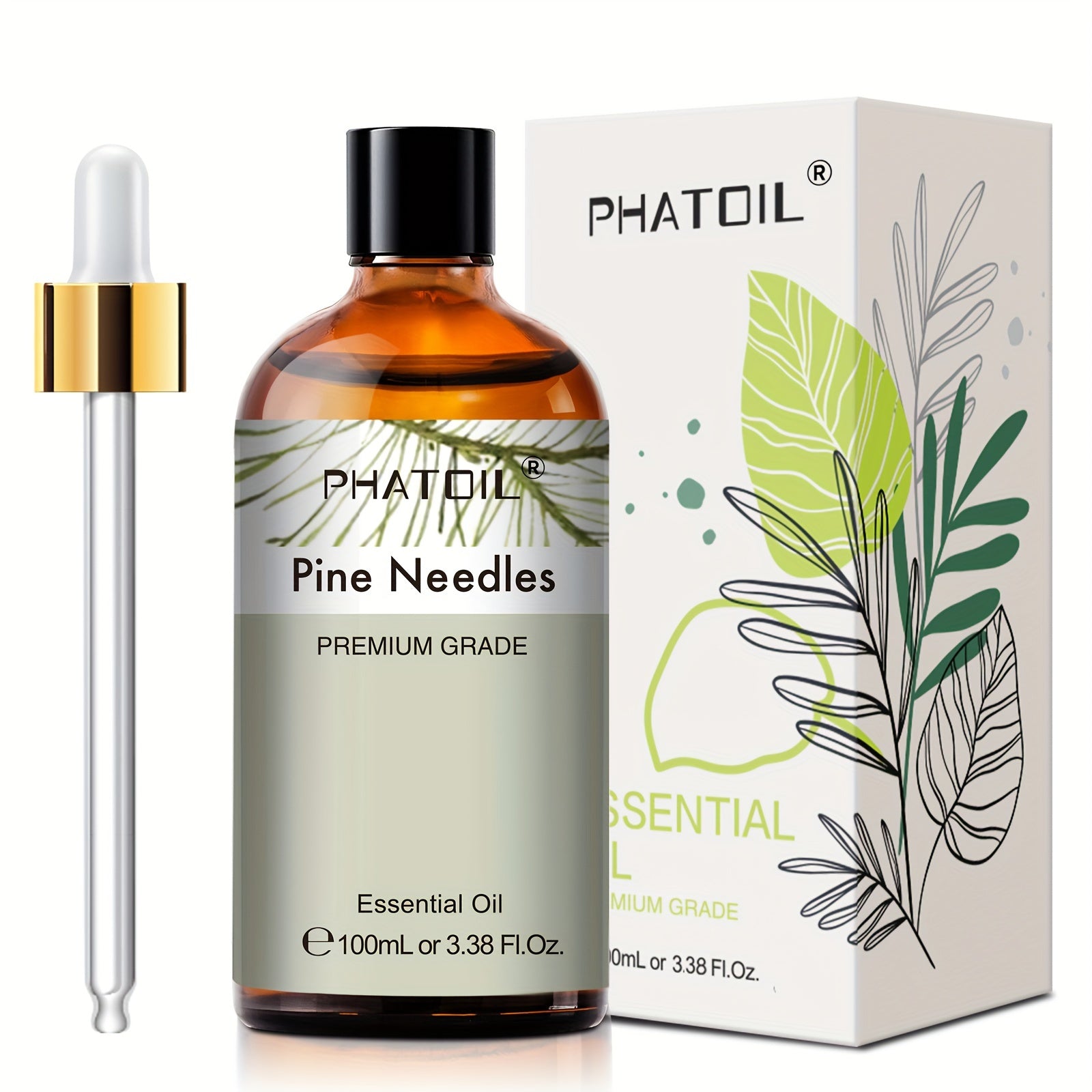 PHATOIL 1pc 100ml/3.38Fl.Oz Pine Needles Essential Oils For Diffusers Humidifiers Candle Making