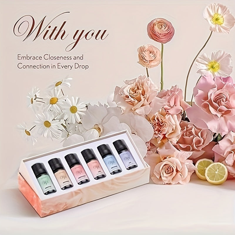 Essential Oil Set For Diffuser | Gift Set Of 6 Premium Essential Oils For Diffusers For Home, Pure Aromatherapy Diffuser Oils, Home Luxury & Hotel Scents - 6x0.34 oz