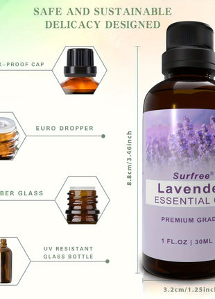 5-Piece Aromatherapy Essential Oil Set, Pure Essential Oil Set, Top 5 Essential Oils For Home Diffusers, Stress Relief With Eucalyptus, Lemongrass, Peppermint, Clove And Lavender Essential Oils