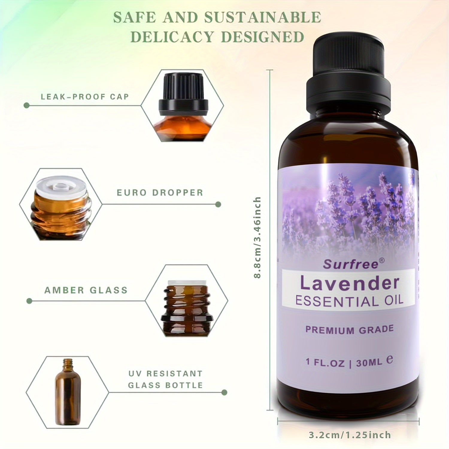 Essential Oil Set - 5 Pack Home Diffuser Essential Oil, Humidifier Pure Aroma Essential Oils, Contains Eucalyptus, Lemongrass, Peppermint, Clove And Lavender Essential Oils - 1.01oz*5