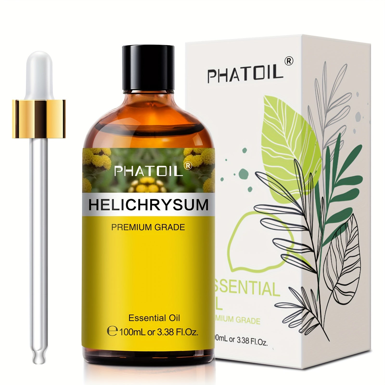 PHATOIL 1pc 100ml/3.38Fl.Oz Helichrysum Essential Oils For Diffusers Humidifiers Candle Making