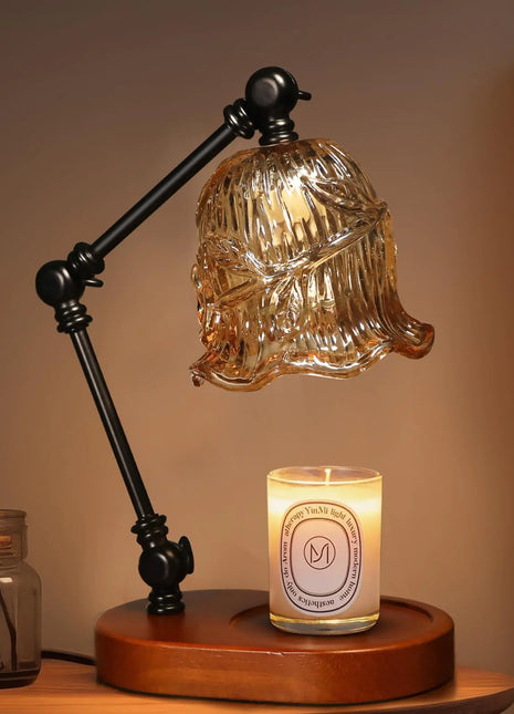 TAGEPUJIE Candle Warmer Lamp Dimmable Candle Lamp Warmer with Flexible Arm for Customizable Angles Timer Bedroom Living Room Home Decor Wax Melt Warmer Gifts for Mom with 2 Bulbs