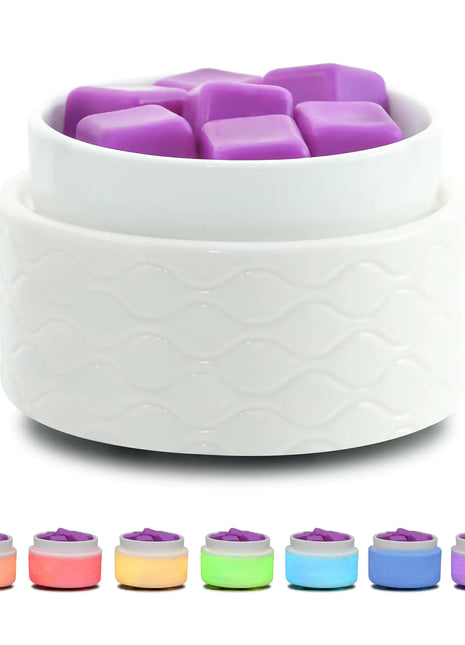 Wax Melt Warmer with 7 LED Color Changing Ceramic 3-in-1 Oil Burner Wax Melter for Scented Wax Melts Electric Candle Wax Warmer for Home Fragrance Great Gift