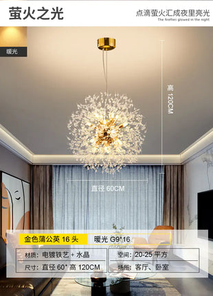Creative Crystal Dandelion Chandelier for Living Room