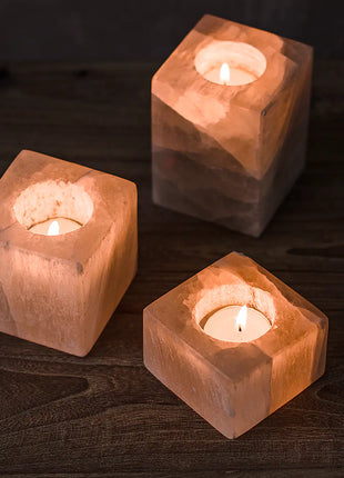 Candle Holder with Sugar Rock and Aromatherapy Design