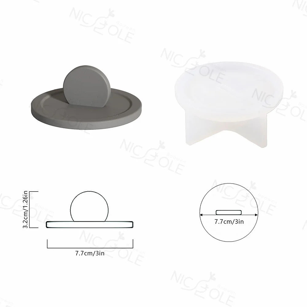 Nicole Candle Vessel Resin Mould Concrete Cement Home Decoration Candle Jar Silicone Molds