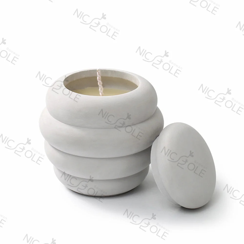 Nicole Handmade Column Candle Jar Container Molds Concrete Cement Candle Vessel Silicone Resin Mould