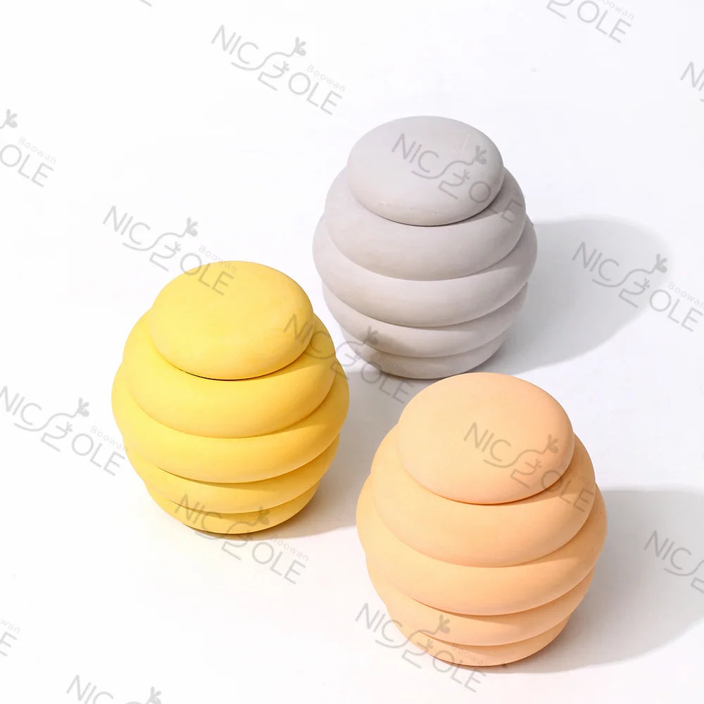 Nicole Handmade Column Candle Jar Container Molds Concrete Cement Candle Vessel Silicone Resin Mould