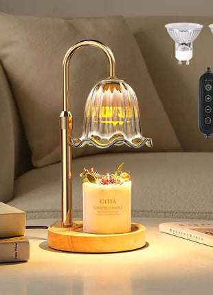 Candle Warmer Adjustable Lamp - Amber Wax Warmer Melt Heat Flameless Timer Holder Electric Scented House Bedroom Warming Decor New Home Gifts Mothers Day Christmas Birthday Gift for Mom Women