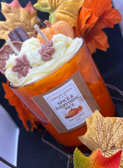 Spice and everything nice 15oz - (orange, cinnamon, chai, maple bourbon, cashmere pumpkin )