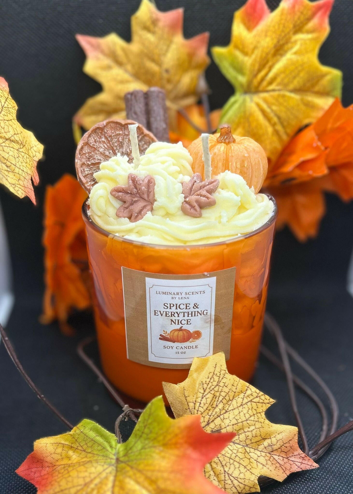 Spice and everything nice 15oz - (orange, cinnamon, chai, maple bourbon, cashmere pumpkin )