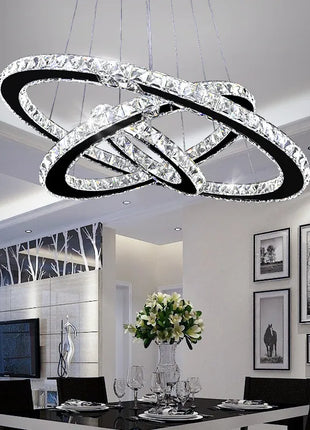 Stainless Steel Ring Crystal Chandelier