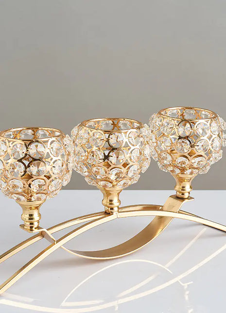 New European Style Crystal Candle Holder for Romantic Dinners