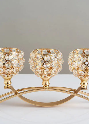 New European Style Crystal Candle Holder for Romantic Dinners