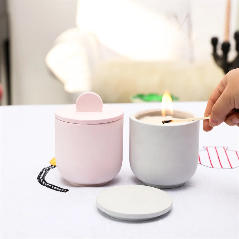 9oz Candle Jar Mold and Candle Refill Mold Handmade Cement Candle Vessel Mould with Sustainable Refill  Mould