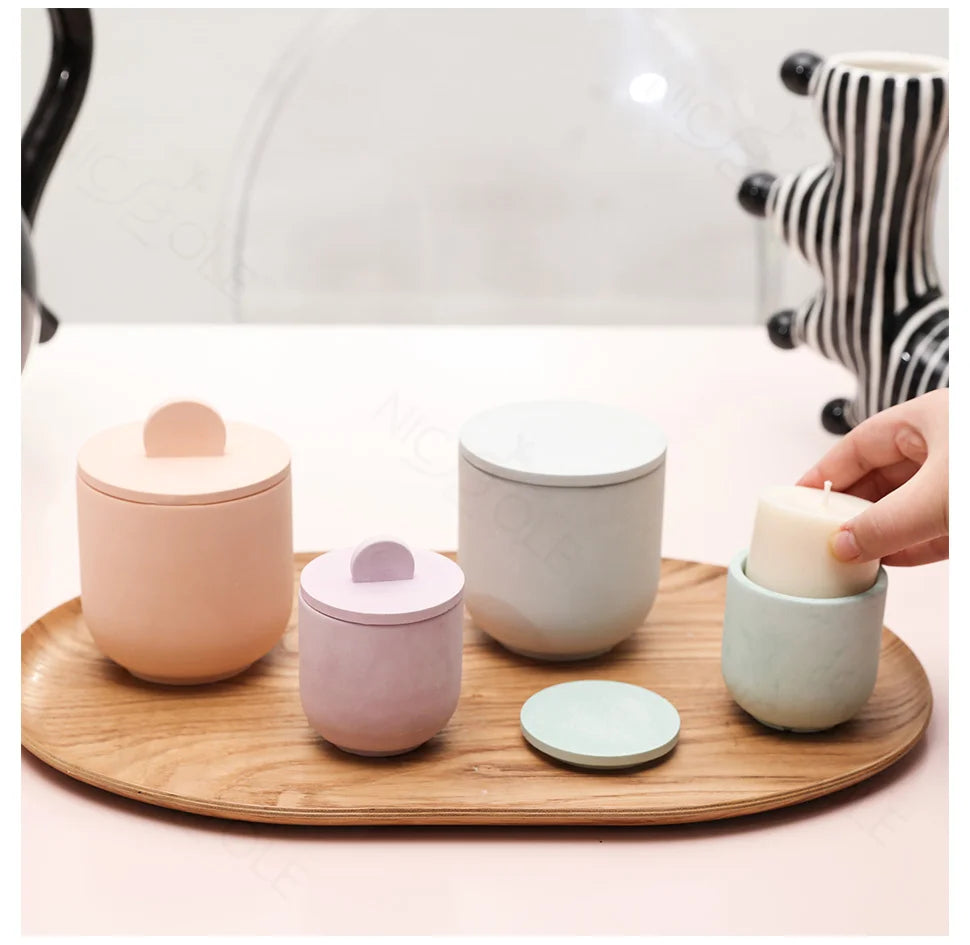 9oz Candle Jar Mold and Candle Refill Mold Handmade Cement Candle Vessel Mould with Sustainable Refill  Mould