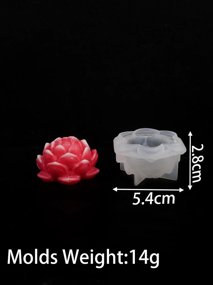 DIY Lotus Shape Candle Silicone Mold Handmade Scented Candles Craft Molds Flower Shape Plaster Resin Casting Mould Home Decor
