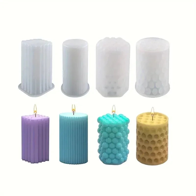 DIY Cylinder Candle Mold Silicone Candle Mold Silicone Handmade Soap Molds Cake Resin Molds 3D Art Wax Candle