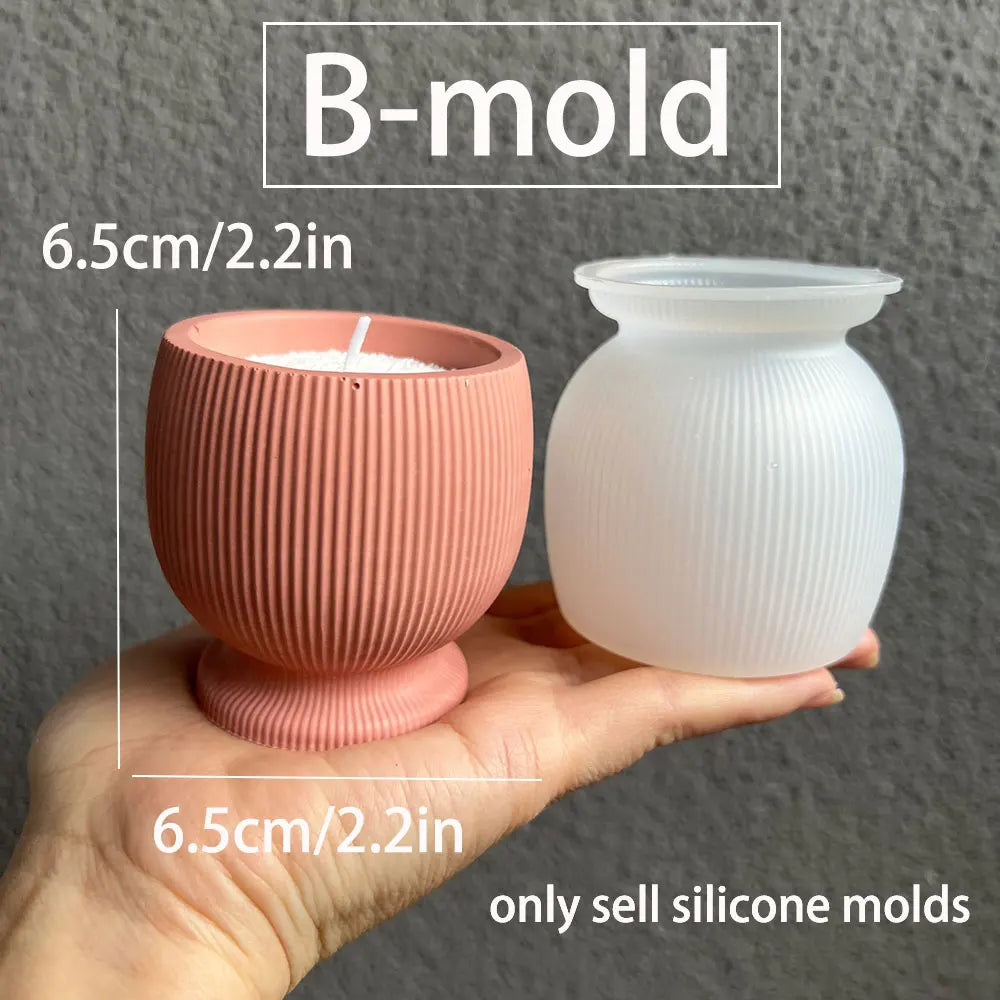 Wine Glass Shaped Candle Vessel Mould DIY Concrete Pot Molds, Succulent Potted Pot Plaster Mold,Candle Holder Cement Mould