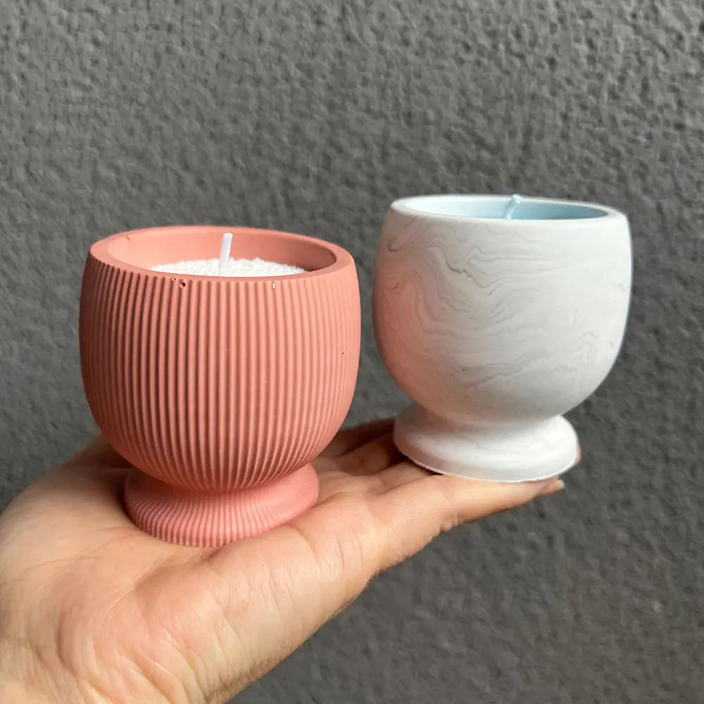 Wine Glass Shaped Candle Vessel Mould DIY Concrete Pot Molds, Succulent Potted Pot Plaster Mold,Candle Holder Cement Mould