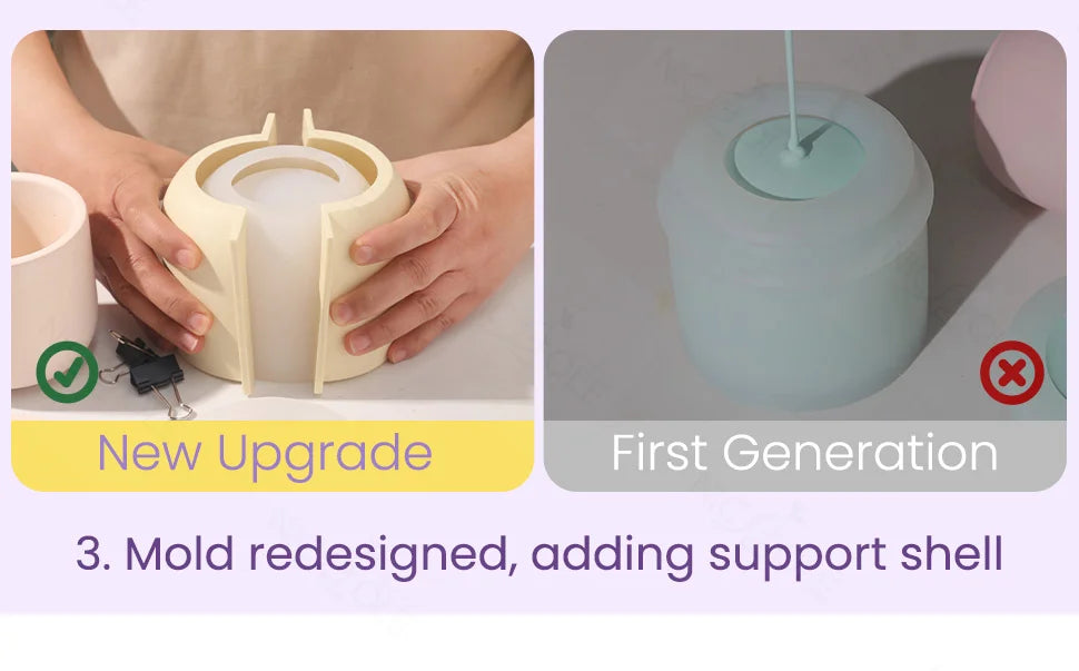 9oz Candle Jar Mold and Candle Refill Mold Handmade Cement Candle Vessel Mould with Sustainable Refill  Mould