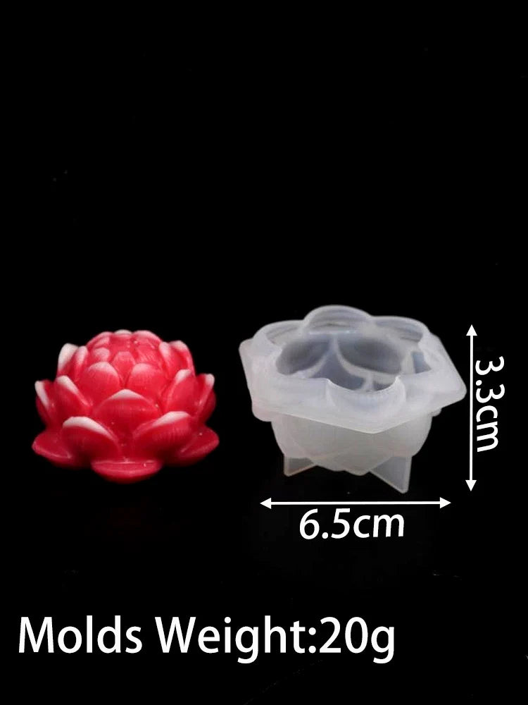 DIY Lotus Shape Candle Silicone Mold Handmade Scented Candles Craft Molds Flower Shape Plaster Resin Casting Mould Home Decor