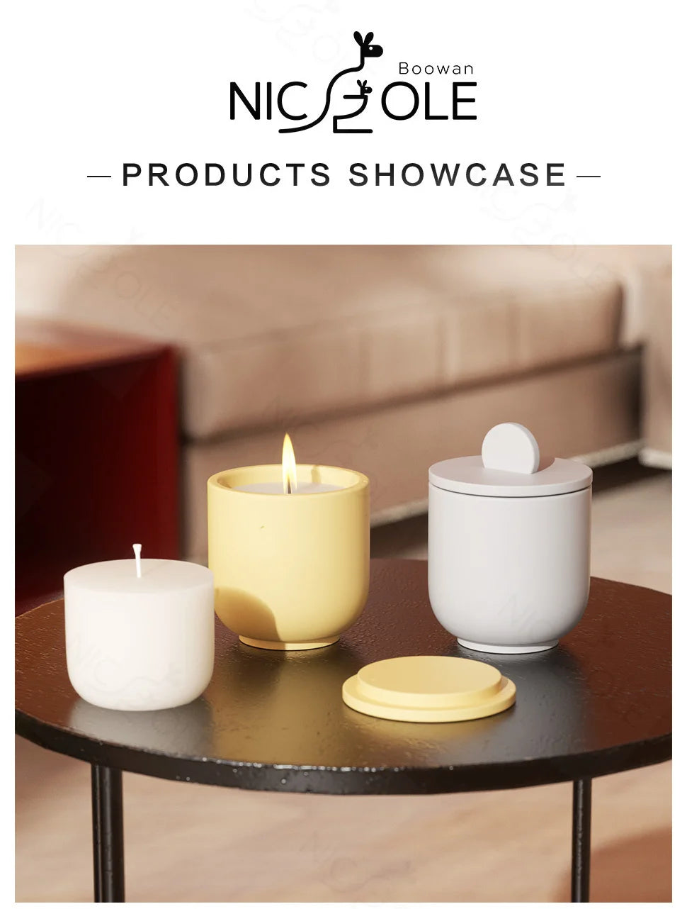 9oz Candle Jar Mold and Candle Refill Mold Handmade Cement Candle Vessel Mould with Sustainable Refill  Mould