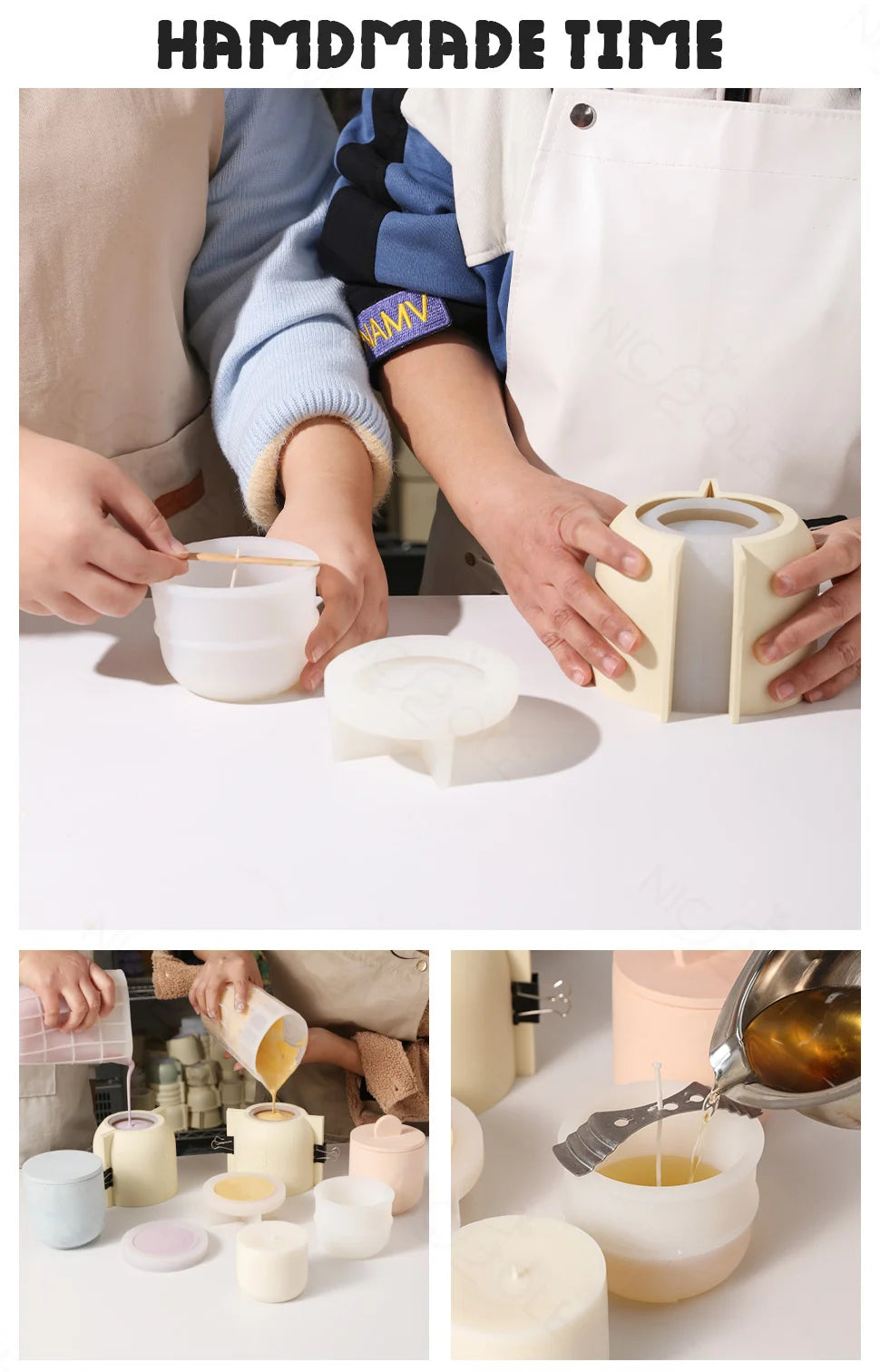 9oz Candle Jar Mold and Candle Refill Mold Handmade Cement Candle Vessel Mould with Sustainable Refill  Mould