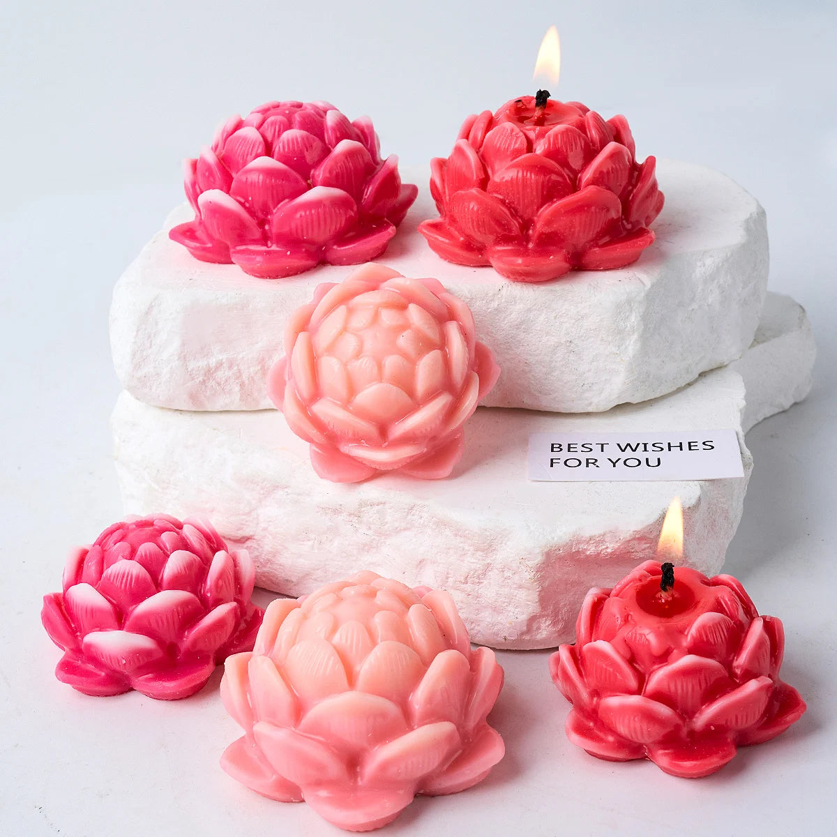 DIY Lotus Shape Candle Silicone Mold Handmade Scented Candles Craft Molds Flower Shape Plaster Resin Casting Mould Home Decor