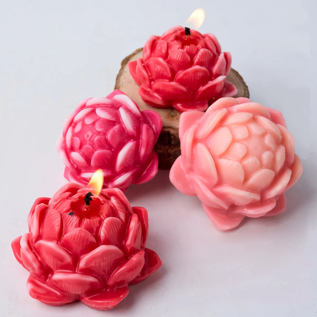 DIY Lotus Shape Candle Silicone Mold Handmade Scented Candles Craft Molds Flower Shape Plaster Resin Casting Mould Home Decor