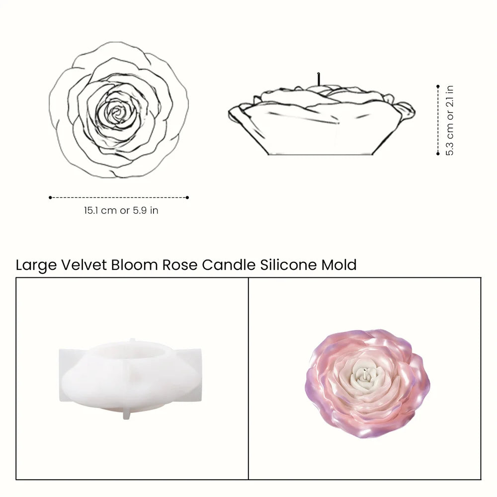 Rose Candle Molds Aromatic Candles Silicone Mould DIY Handmade Craft Gift Home Decoration