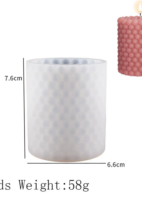 3D Cylinder Shape Candle Silicone Mold Scented Candle Craft Gift Making Wax Molds DIY Epoxy Resin Plaster Soap Casting Mould